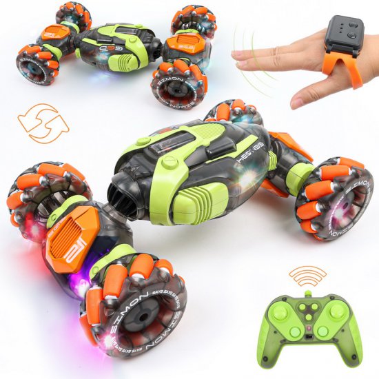 RC Gesture Control Stunt Car for Kids 5-7 6-12 8 9 10 11 Years Old Boys and Girls with Light & Music, 4WD, 360° Rotating, 2.4Ghz Remote Control Car Toys and Controlled by Hand